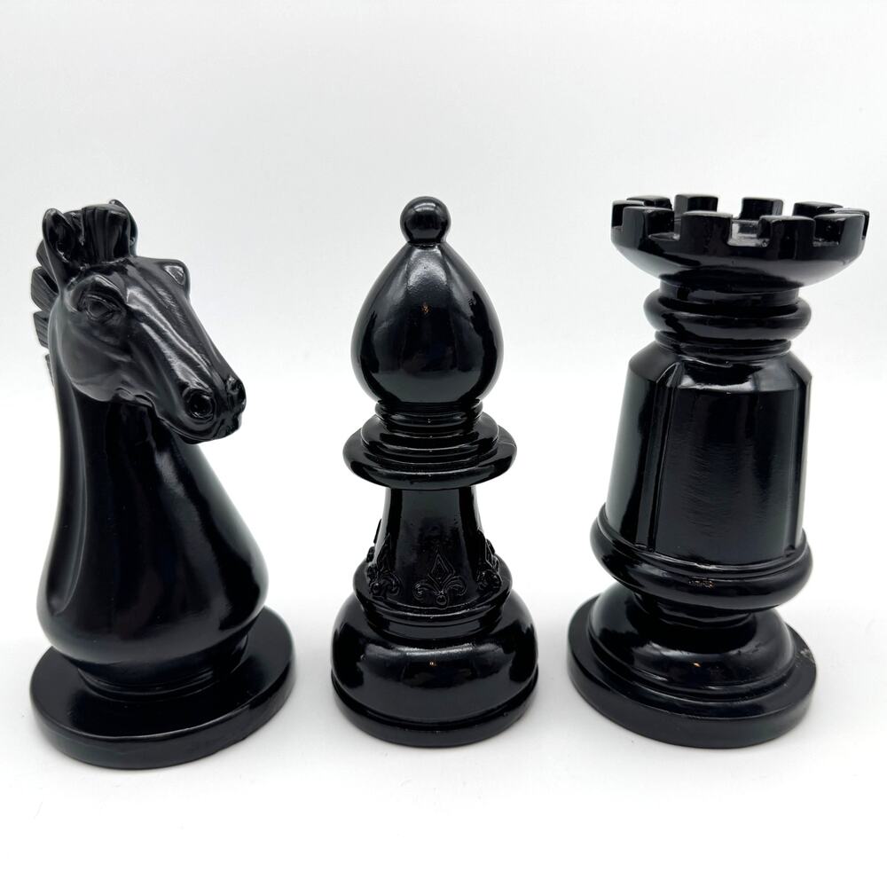 Hobby Lobby Chess Pieces Large Black Knight Bishop Rook 5 3/4"